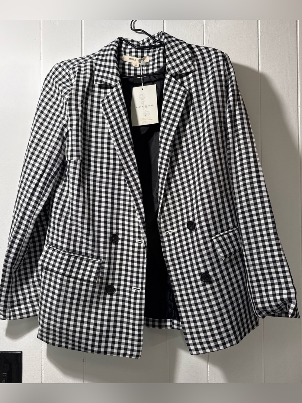 Gingham black and white blazer NWT - Picture 1 of 4